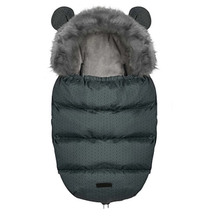 Sac de dormit bebelusi DacEnergy, rezistent la vant, respirabil, blana detasabila, 95 x 48 cm, pentru troler sau sanie, grafit