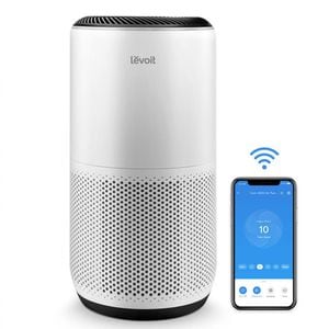 Purificator de aer Smart Levoit Core 400S Wi-Fi, Filtru 3 in 1 True HEPA , Carbon Activ, Senzor Calitate Aer, Mod Auto, Alexa, Google Home, Panou Comanda Touch Screen, Control Remote, Alb