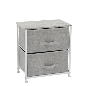 Comoda DACENERGY, 2 sertare, 45 x 30 x 51 cm, gri-alb
