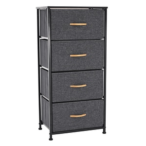 Comoda DACENERGY, 4 sertare, 45 x 30 x 95 cm, negru-gri inchis