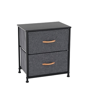 Comoda DACENERGY, 2 sertare, 45 x 30 x 51 cm, negru-gri inchis