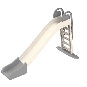 Tobogan pentru copii DacEnergy, din plastic, rezistent la conditiile meteorologice, la razele UV, 243 x 100 x 150 cm, gri si alb