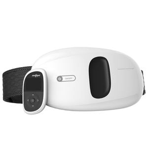 Centura pentru masaj zenifique, tonifierea muschilor si reducerea durerilor, cu electrostimulare si incalzire, 8 moduri de masaj, 15 intensitati, timer, alba