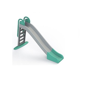 Tobogan pentru copii DacEnergy, din plastic, durabil, stabil, cu manere, 243 x 114 x 41 cm, gri si turcoaz