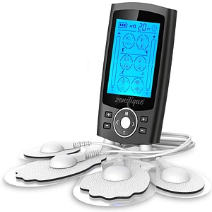 Aparat electrostimulare zenifique, cu 4 electrozi, 24 moduri de electrostimulare, 20 trepte de intensitate, timer, wireless, negru