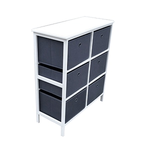 Comoda DACENERGY, 6 sertare, 70 x 30 x 80 cm, gri-alb