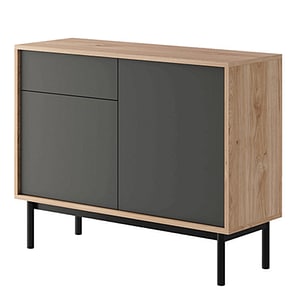 Comoda living DACENERGY, PAL, 104 x 39 x 84 cm, stejar-grafit