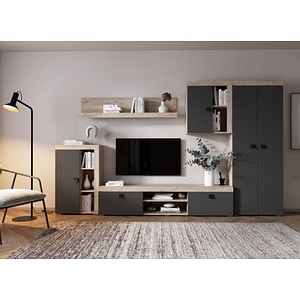 Mobila living Ontario Configuratia 1, crem, 307.6 x 35.2 x 182 cm