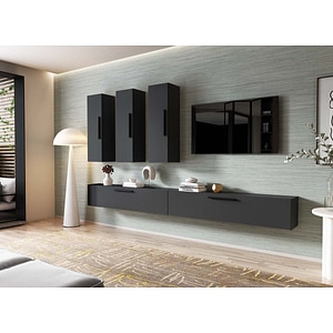 Mobila living Pati 190, antracit, 276 x 26.7 x 185 cm
