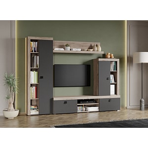 Mobila living Ontario Configuratia 4, antracit, 240 x 35.2 x 182 cm