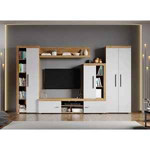 Mobila living Milan, stejar auriu, 307,6 x 35.2 x 182 cm