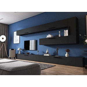 Mobila living Pati 178, gri, 370 x 26.7 x 175 cm