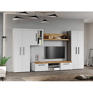 Mobila living Olaf C14, stejar auriu, 334.2 x 35.2 x 182 cm