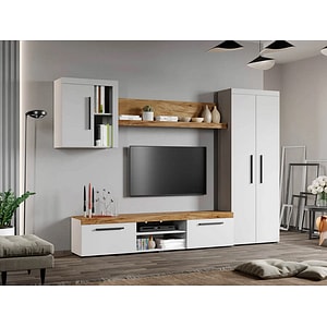 Mobila living Olaf C03, stejar auriu, 247.6 x 35.2 x 182 cm