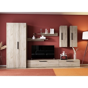 Mobila living Pati 019, stejar, 309 x 35 x 185 cm