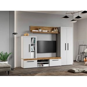 Mobila living Olaf C01, stejar auriu, 247.6 x 35.2 x 182 cm