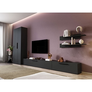 Mobila living Pati 120, antracit, 310 x 35 x 185 cm