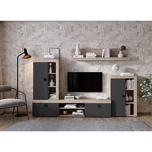 Mobila living Ontario Configuratia 2, antracit, 240 x 35.2 x 172 cm
