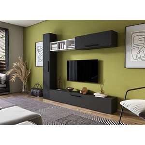 Mobila living Pati 136, gri antracit, 214 x 26.7 x 185 cm