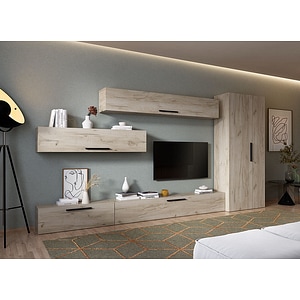 Mobila living Pati 001, stejar, 356 x 35 x 185 cm