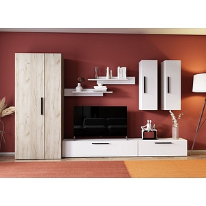 Mobila living Pati 020, alb, 309.8 x 35 x 185 cm