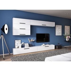 Mobila living Pati 033, alb, 276 x 26.7 x 185 cm