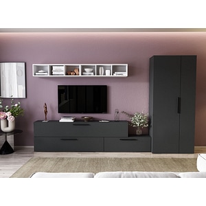 Mobila living Pati 106, antracit, 309.8 x 35 x 185 cm