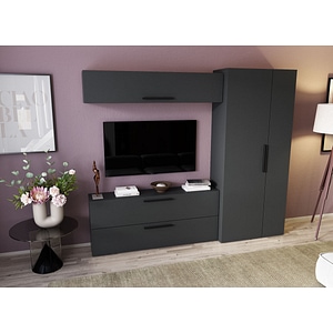 Mobila living Pati 110, antracit, 217.8 x 35 x 185 cm