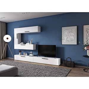 Mobila living Pati 036, alb, 276 x 26.7 x 185 cm