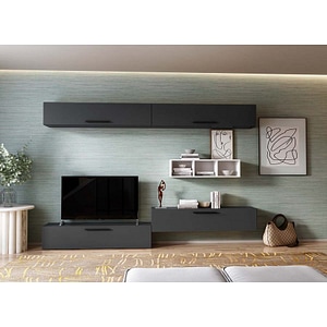 Mobila living Pati 200, gri antracit, 276 x 26.7 x 185 cm