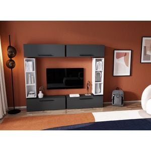 Mobila living Pati 126, gri antracit, 190 x 26.7 x 160 cm