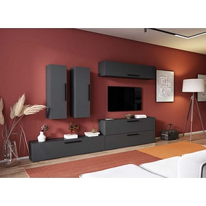 Mobila living Pati 146, gri antracit, 276 x 26.7 x 180 cm