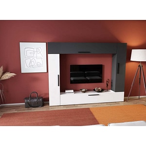 Mobila living Pati 155, gri antracit, 214 x 26.7 x 170 cm