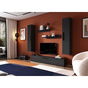 Mobila living Pati 128, gri antracit, 230 x 26.7 x 185 cm