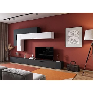 Mobila living Pati 151, gri antracit, 323 x 26.7 x 185 cm