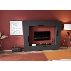 Mobila living Pati 154, gri antracit, 214 x 26.7 x 170 cm