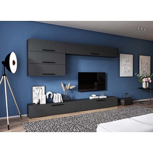 Mobila living Pati 166, gri antracit, 276 x 26.7 x 185 cm
