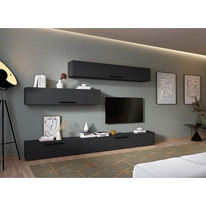Mobila living Pati 204, gri antracit, 277 x 26.7 x 180 cm