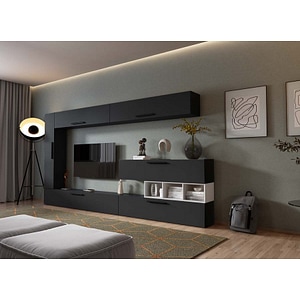 Mobila living Pati 214, gri antracit, 323 x 26.7 x 170 cm