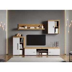 Mobila living Milan, stejar auriu, 240 x 35.2 x 182 cm