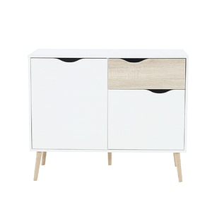 Comoda living DACENERGY, PAL, 98.1 x 39.1 x 81 cm, alb-stejar sonoma