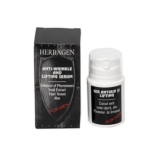 Ser antirid si lifting pentru barbati - cu promotor de feromoni, extract din melc, venin de vipera si aloe
