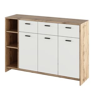 Comoda living DACENERGY, PAL, 135 x 38 x 92 cm, stejar-alb