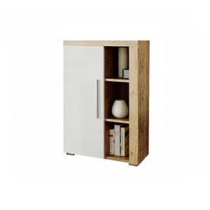 Comoda living Milan, PAL, 60 x 30.4 x 96.8 cm, maro-alb
