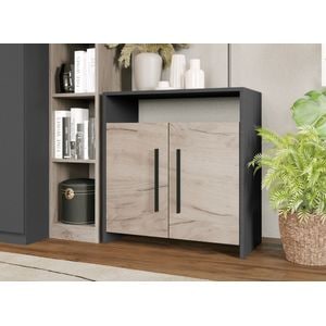 Comoda dormitor Noce, PAL, 67.2 x 33.6 x 71.2 cm, maro-antracit