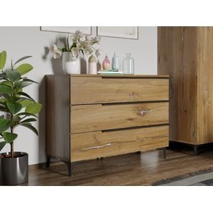 Comoda dormitor Beverley, PAL, 111 x 40 x 80 cm, maro