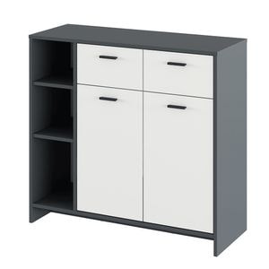 Comoda living DACENERGY, PAL, 99.5 x 38 x 92 cm, grafit-alb