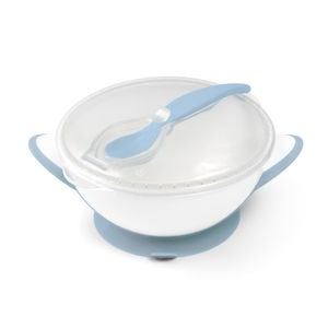 Castron cu ventuza si lingurinta albastru Babyono 1063/05