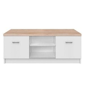 Comoda TV DACENERGY, PAL, 120 x 42 x 46 cm, alb-stejar sonoma