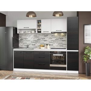 Set Mobila Bucatarie, Mina Yang, Ferrara/Alb, C125, L 244.2 x A 60 x H 200 cm